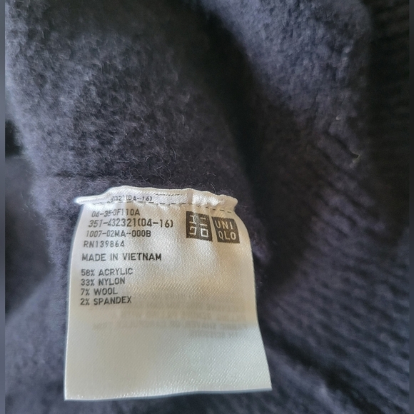 JW Anderson X Uniqlo Blue 1/4 Zip Mens Sweater L - Picture 5 of 7